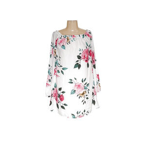 GUESS White Floral Chiffon Blouse - Women's Size S